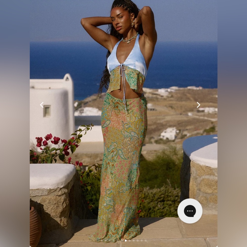 SYROS MAXI SKIRT AND TOP IN ZEPHYRUS